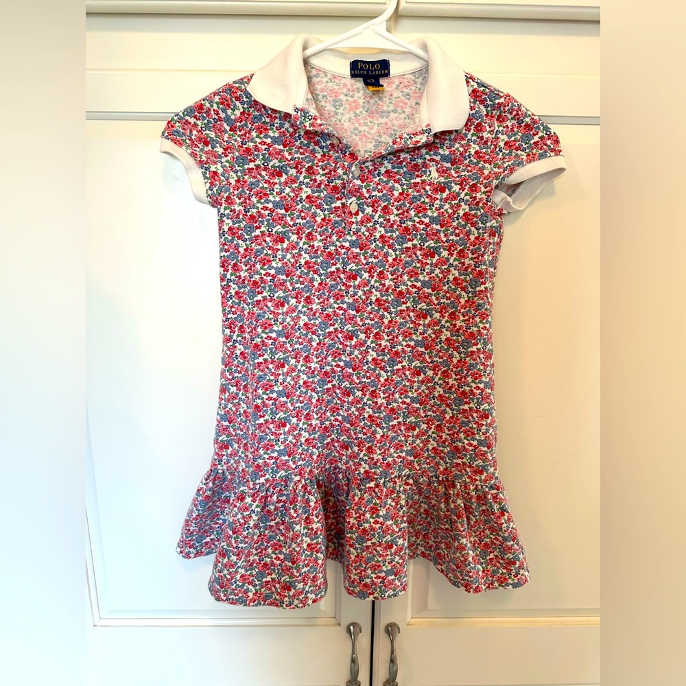 Floral Stretch Mesh Polo Dress